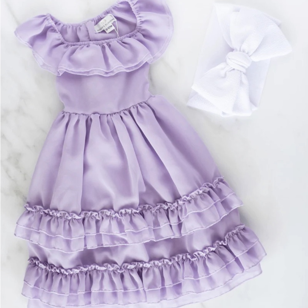 Baileys Blossom Purple Ruffle Dress